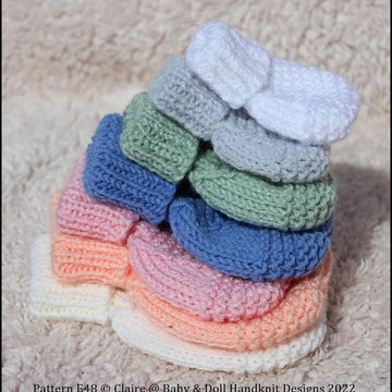 Simple One Piece Cosy Bootees Preemie-2yrs