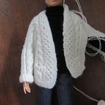 1:6th scale Man's Aran cardigan
