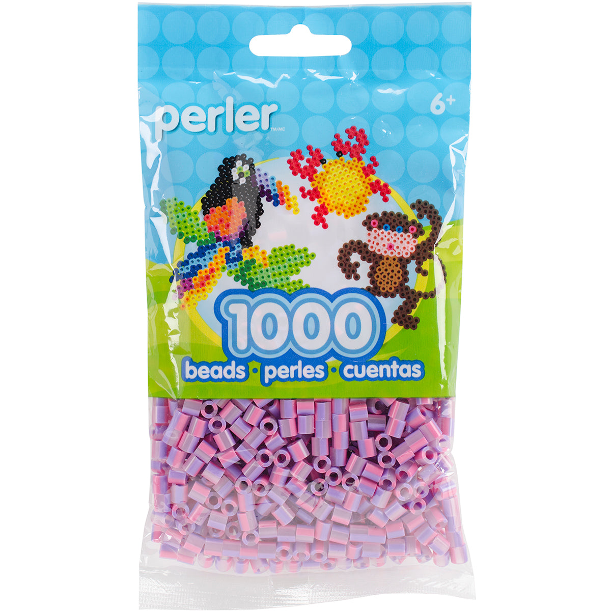 Perler Striped Beads 1,000/Pkg - Cherry Blossom