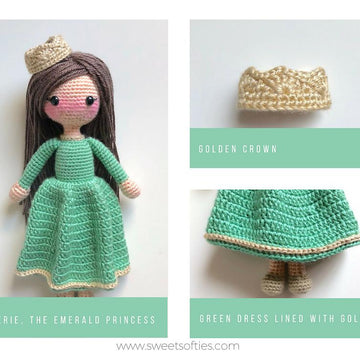 Emerie the Emerald Princess 12" Amigurumi Doll