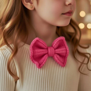 A Pink Bow🎀 Crochet Bow Pattern – Instant PDF Download + Video & Photo Tutorial