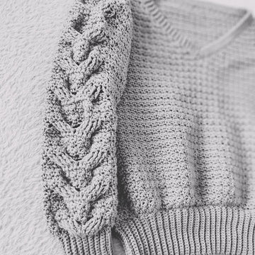 V- Neck Cable Sweater
