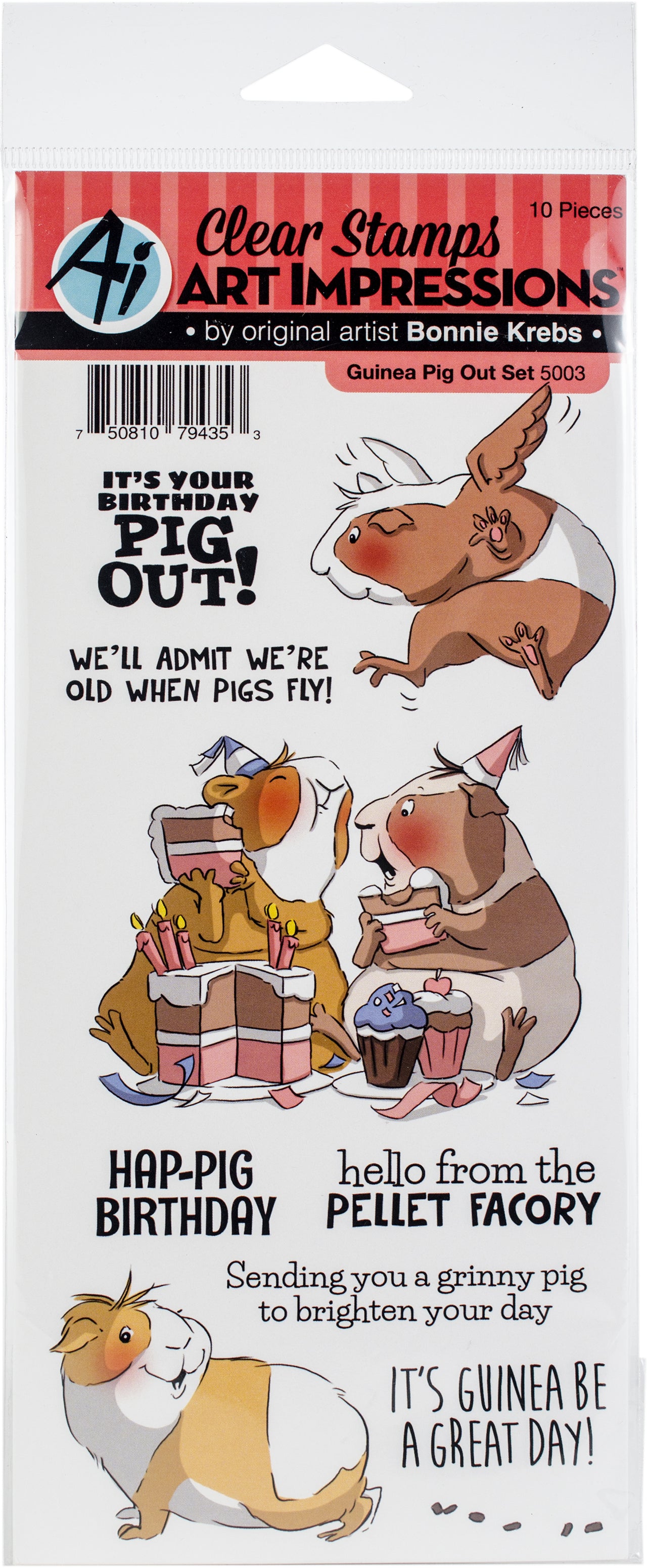 Art Impressions Funny Farm Clear Stamps - Guinea Pig Out
