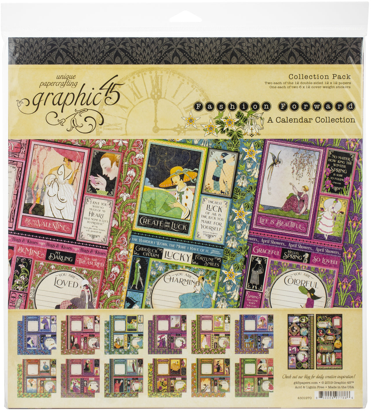 Graphic 45 Collection Pack 12"X12" - Fashion Forward