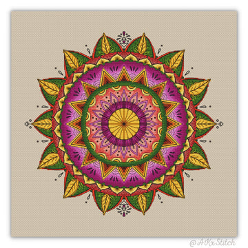 Mandala "Summer Vibes" Cross Stitch PDF Pattern