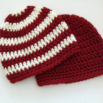 "Preppy" Crochet Baby Beanie in Stripes and Solids
