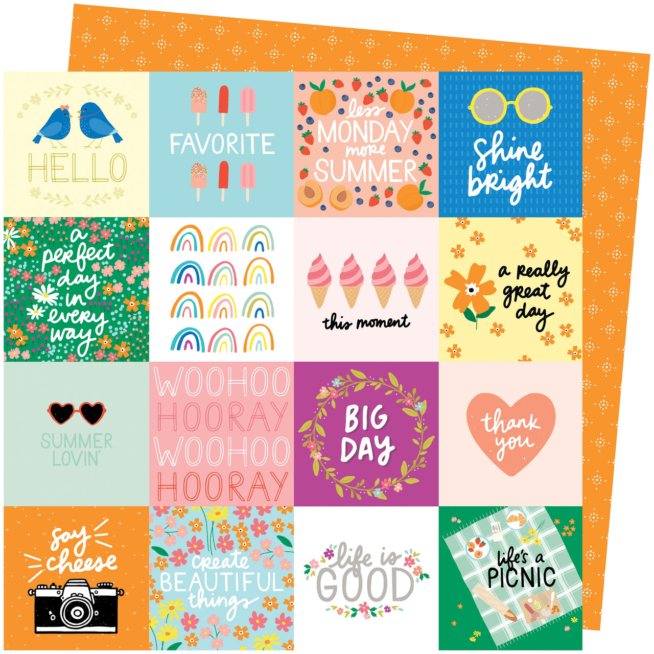 American Crafts Amy Tan Picnic In The Park Double-Sided Cardstock 12"X12" 25/Pkg - Life's A Picnic