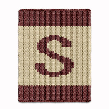 Letter S Knitting Pattern Knit Chunky Blanket Color work afghan