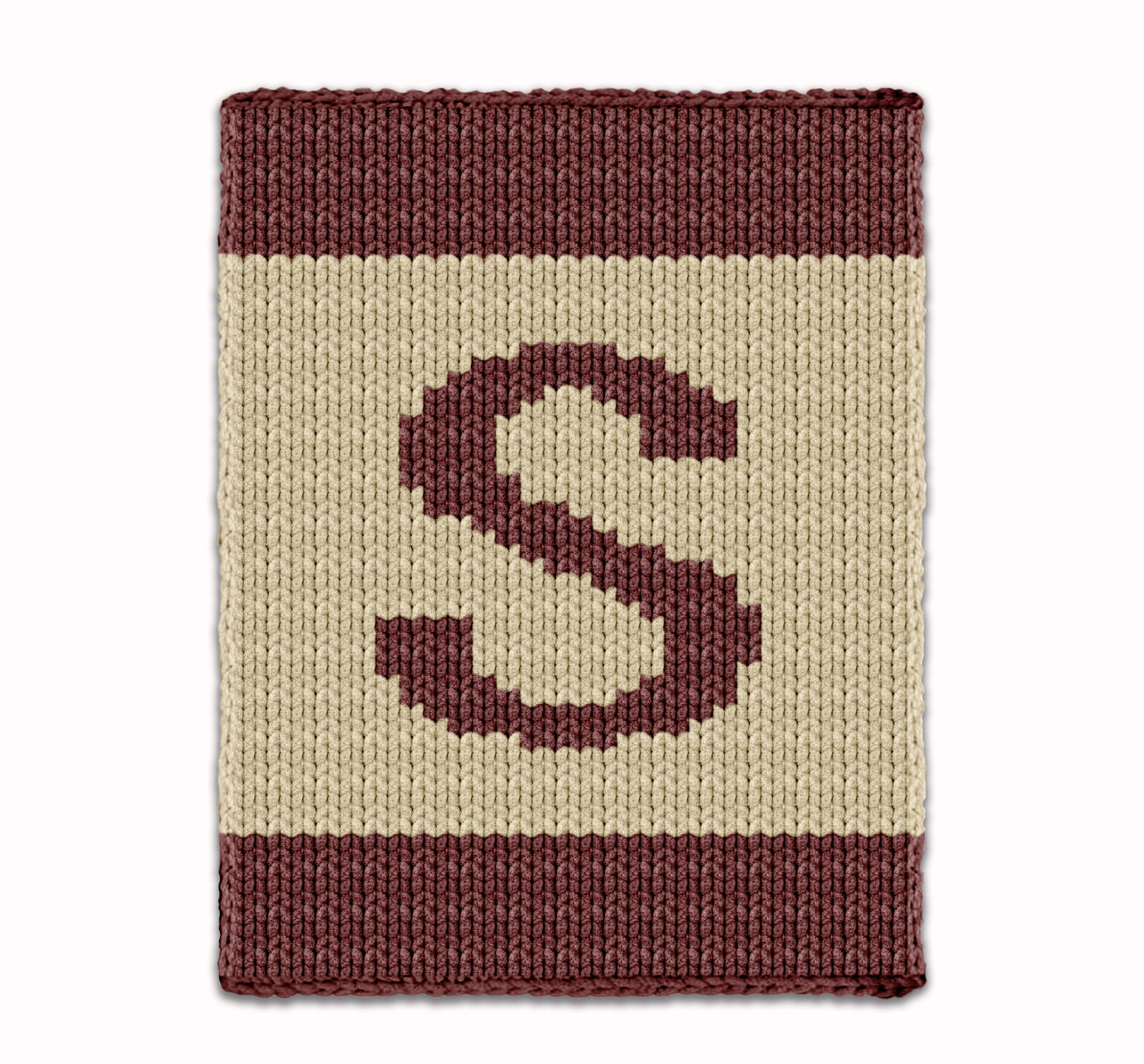 Letter S Knitting Pattern Knit Chunky Blanket Color work afghan