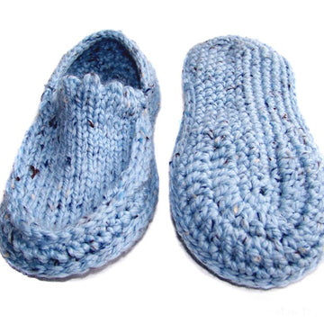 Moccasin Slippers, Knit Crochet Slippers