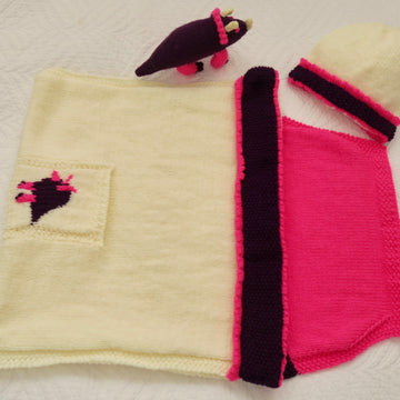 Tri-Cera-Tops - Baby Car Seat Blanket + Hat + Dinosaur Toy