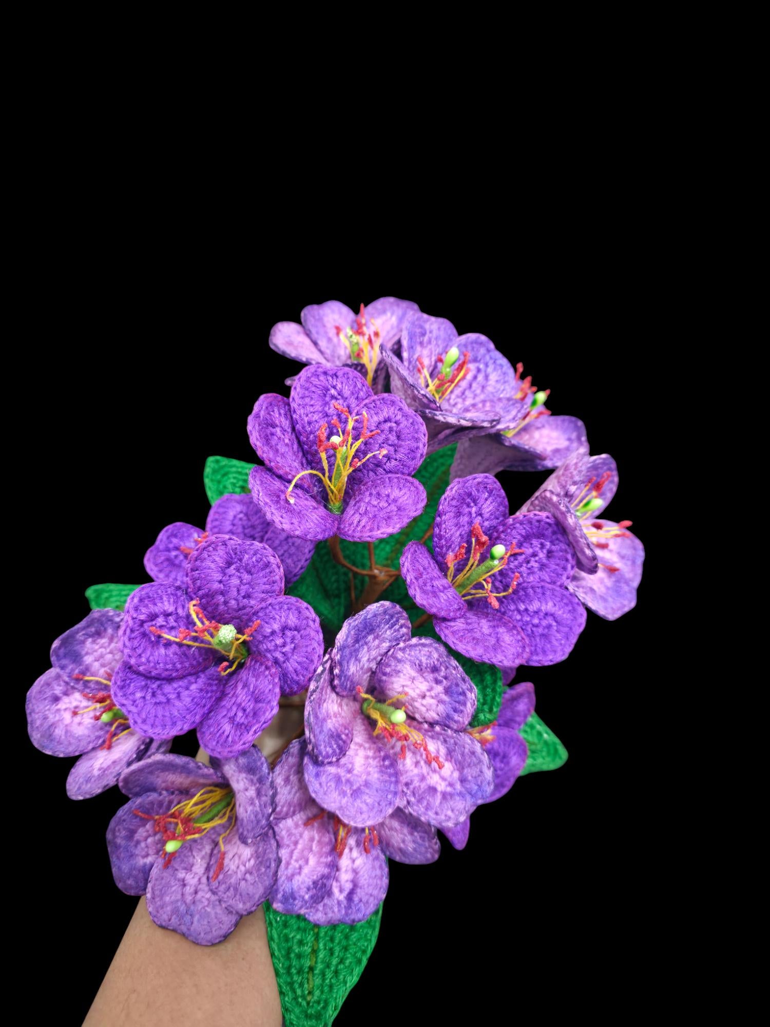 Crochet Rododentron flowers