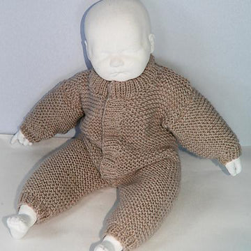 Baby Simple Aran Garter Stitch Onesie