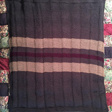 Striped Baby Blanket and Tassels Hat