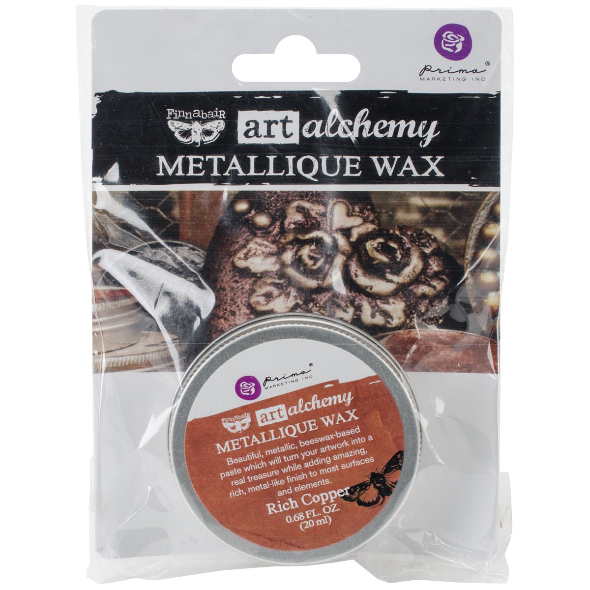 Prima Marketing Finnabair Art Alchemy Metallique Wax .68 Fluid Ounce - Rich Copper