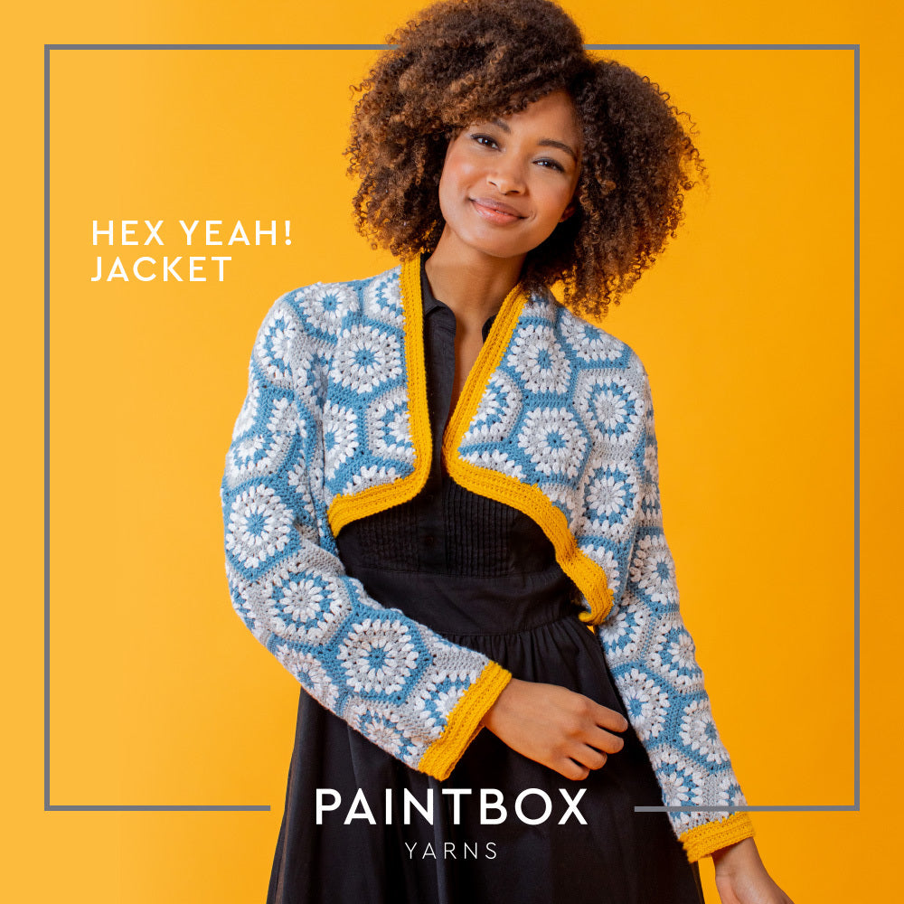 Hex Yeah! Jacket - Free Crochet Pattern for Women in Paintbox Yarns Cotton DK