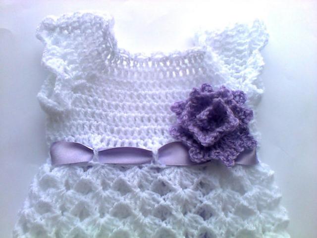 White lilac baby dress pattern