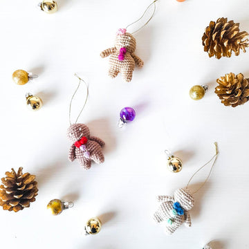 Tiny Gingerbread Man & Woman Christmas Decoration