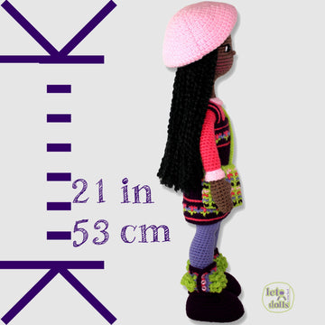 21 inch crochet doll pattern PDF, Large amigurumi doll, Brenda