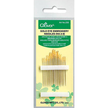 Clover Gold Eye Embroidery Needles 3 & 9