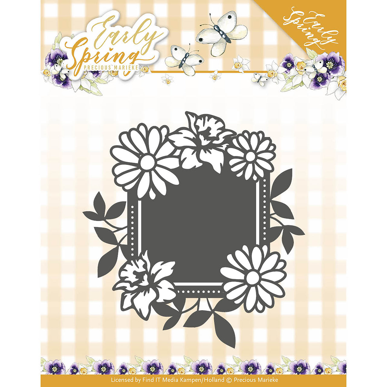 Find It Trading Precious Marieke Early Spring Die - Spring Flowers Square Label