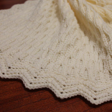 Honeycomb Blanket with Ripple Edging
