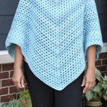 Simple Hooded Crochet Poncho Pattern