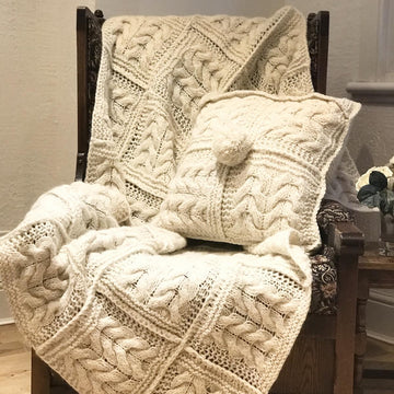 Cable Squares Afghan and Cushion Cover