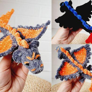 Crochet Pattern dragon, Amigurumi pattern dragon, dinosaur, dino, Dinegurumi, dragon plush pattern, baby dragon, Crochet Triceratops pattern