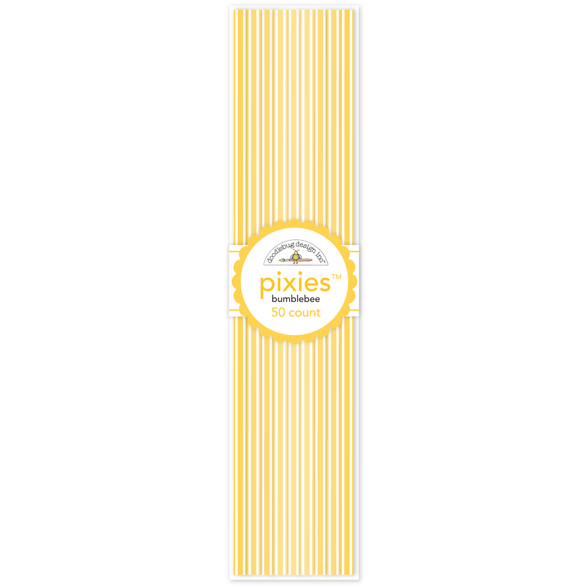 Doodlebug Monochromatic Pixies Mini Picks .125"X5" 50/Pkg - Bumblebee