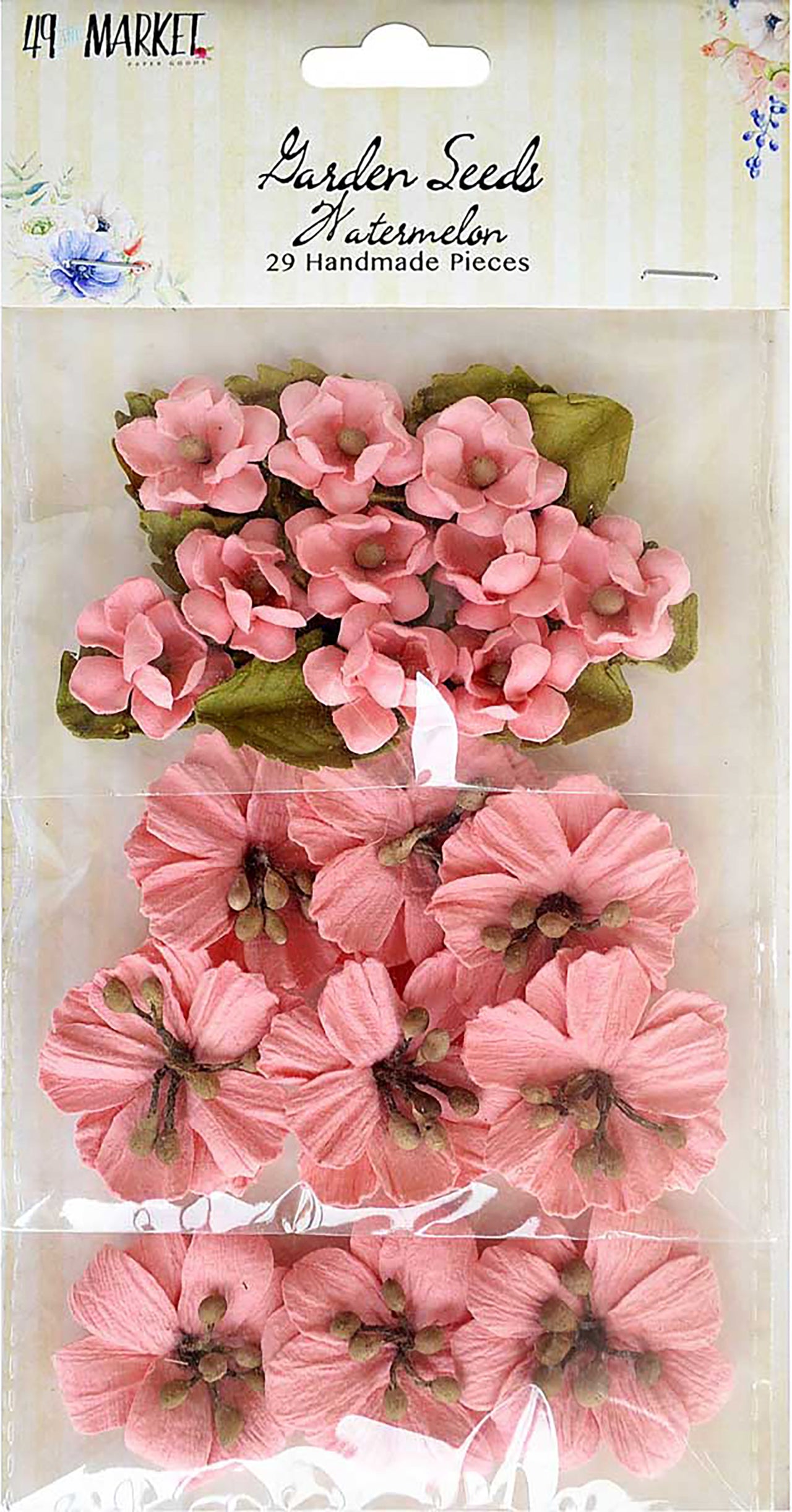 49 And Market Garden Seed Flowers 29/Pkg - Watermelon, .75" - 1.5"