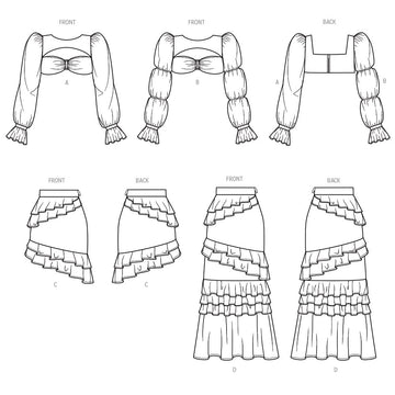 Know Me Misses' Top and Skirt by The Corny Rainbow ME2022 - Sewing Pattern