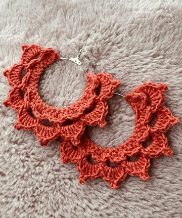 139. The Saffron Solstice crochet earrings PDF pattern