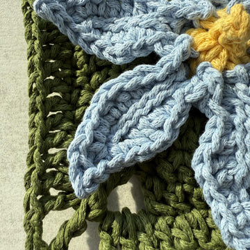 Stiff Blue-eyed Grass Flower Granny Square