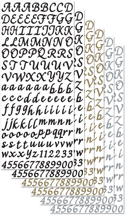 Sticko Alphabet Stickers - Black, Gold & Silver Small