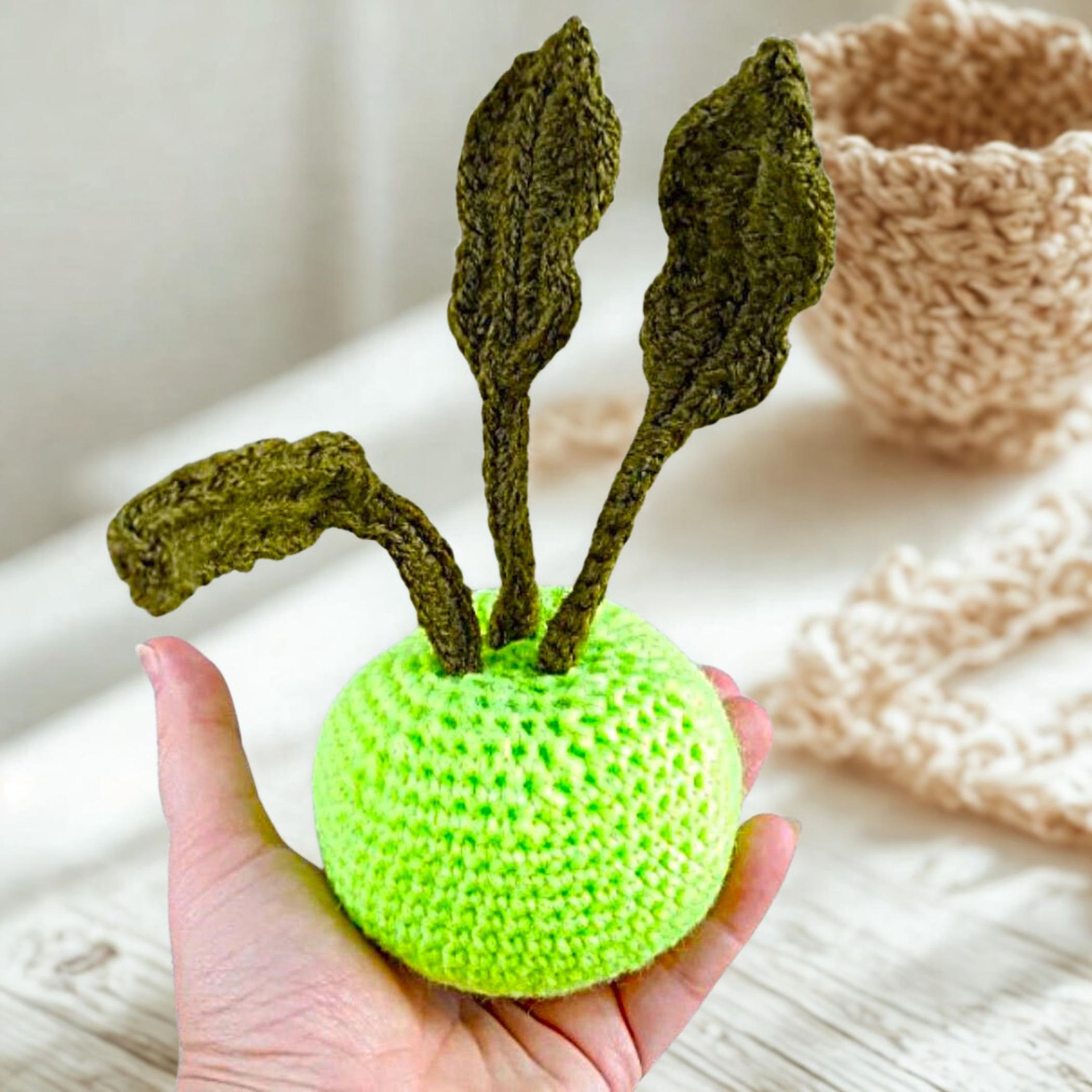 Crochet Food Kohlrabi Cabbage: Amigurumi Pattern for Born Baby Gift (PDF)