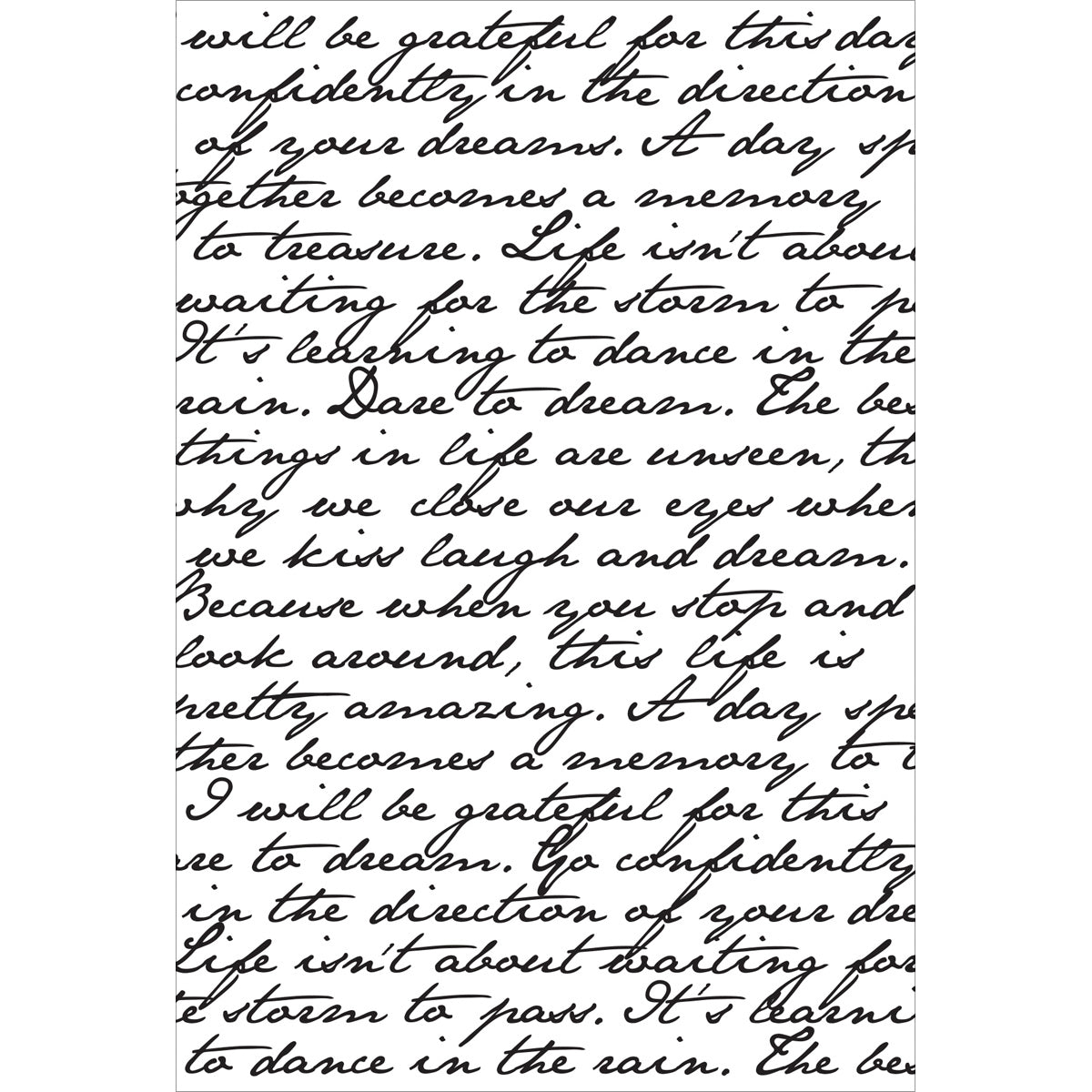 Kaisercraft Story Book Clear Background Stamp 4"X6" - Script