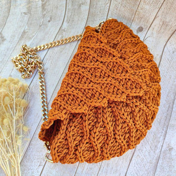 Wavy Ribbed Crochet Circle Bag Pattern