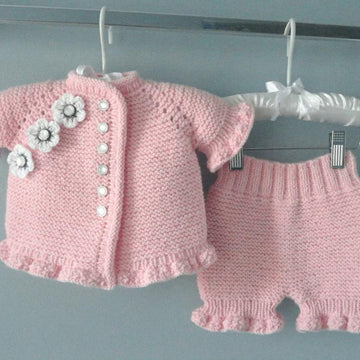 Knitting PATTERN Baby Girl Knitted Diaper Cover Baby Cardigan by Elena Mitchell