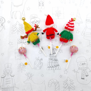 Santa and Elf Lollipop Topper Hats - Stocking Filler