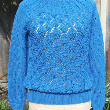 Lacy Sweater with Rib Yoke