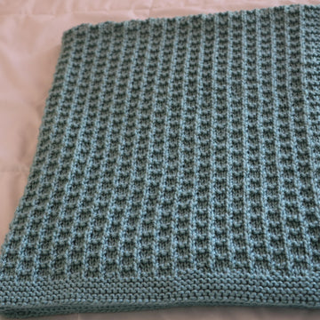 Seafoam Textured Baby Hat Blanket.
