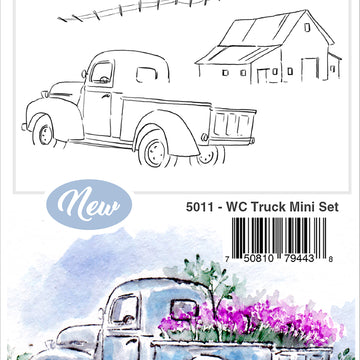 Art Impressions Watercolor Cling Rubber Stamps - Truck Mini Set