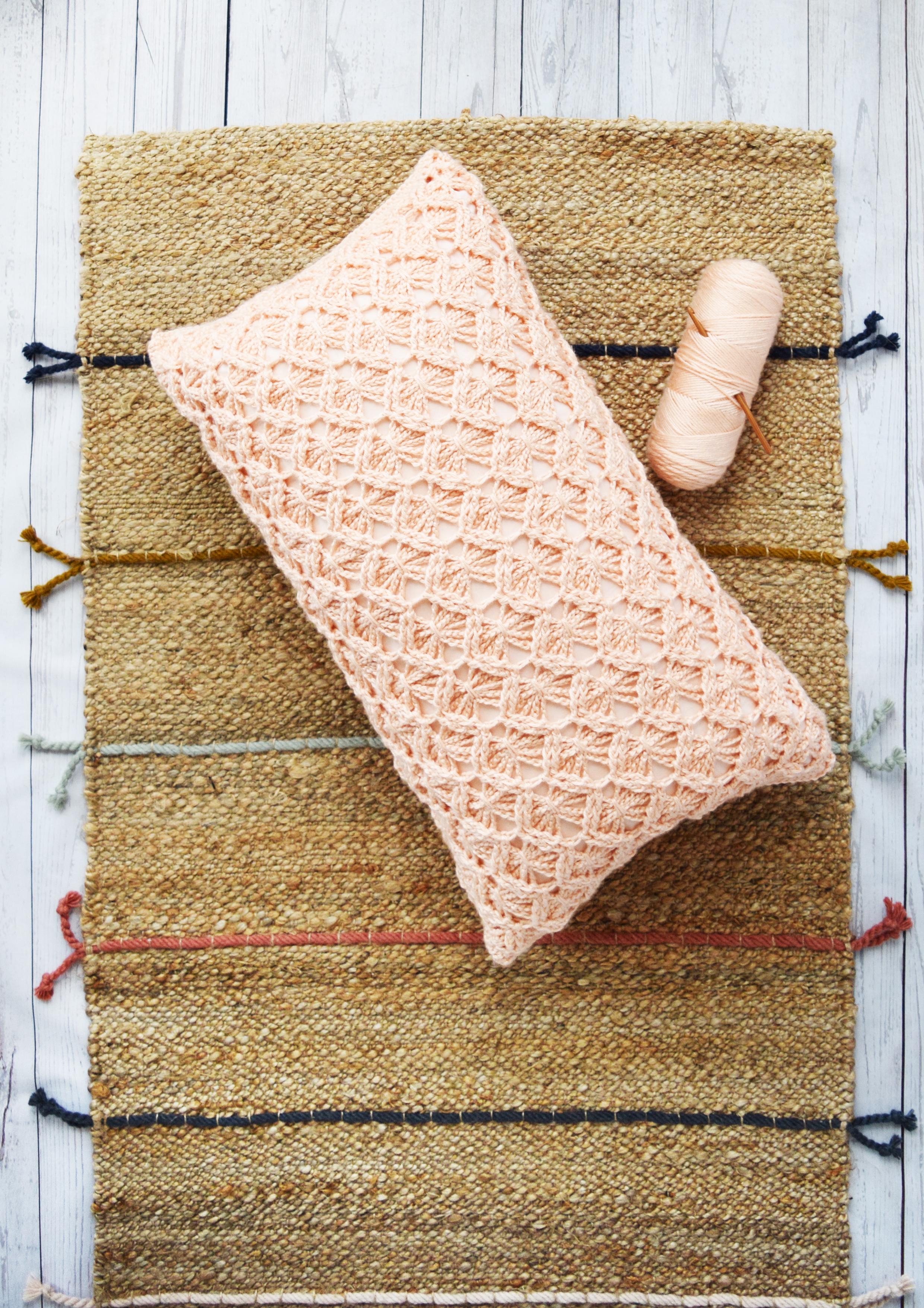 Crochet Macramé Lumbar Pillow