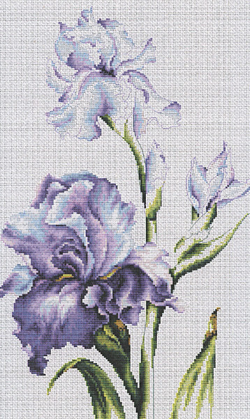 Luca-S Irises Cross Stitch Kit - 24cm x 38cm
