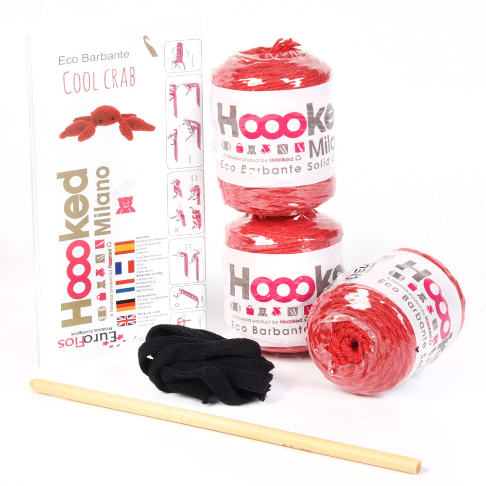 Hoooked DIY Crochet Kit Cool Crab Toby Eco Barbante