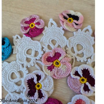 Floral table napkin Irish crochet lace 3