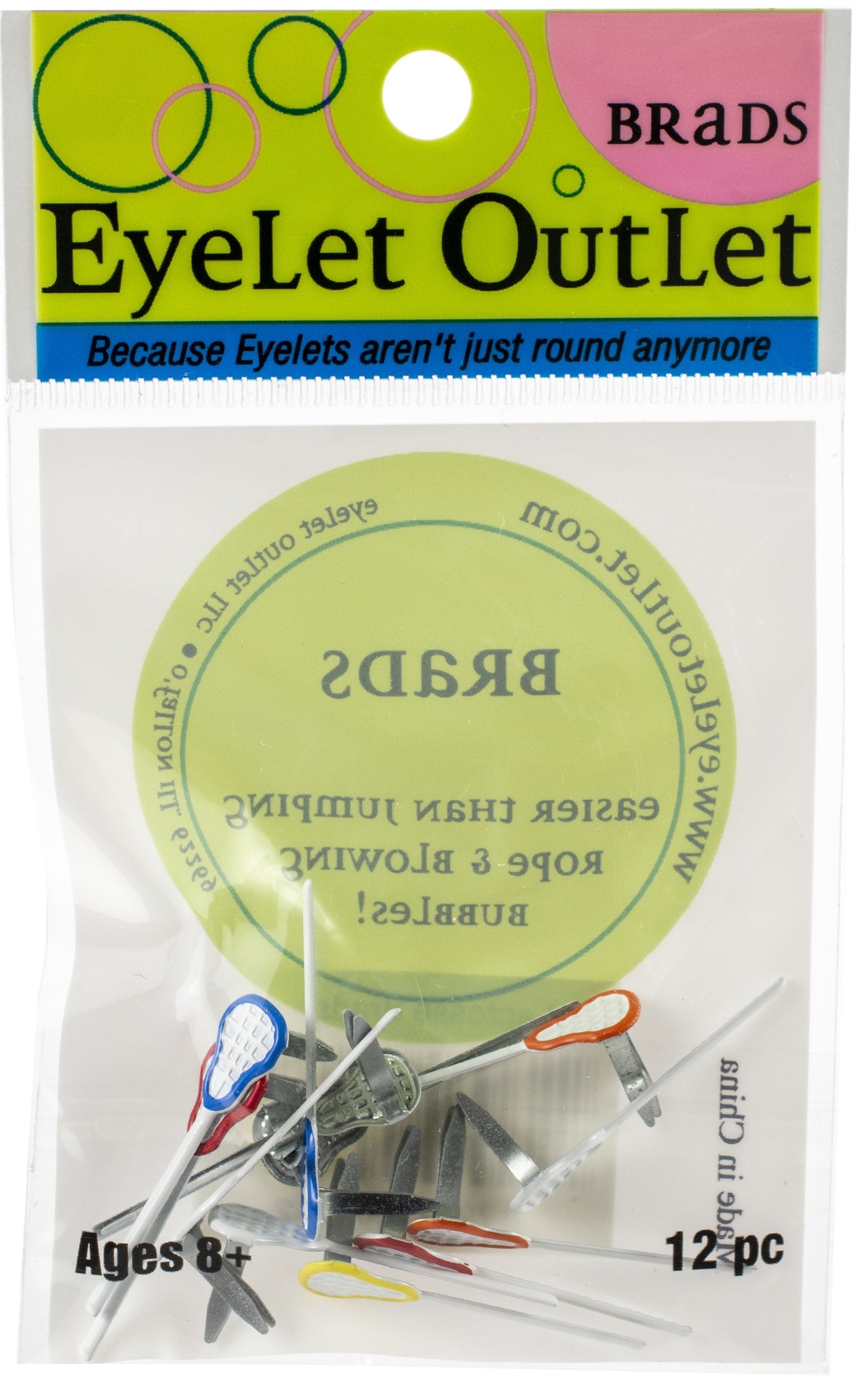 Eyelet Outlet Shape Brads 12/Pkg - Lacrosse Sticks