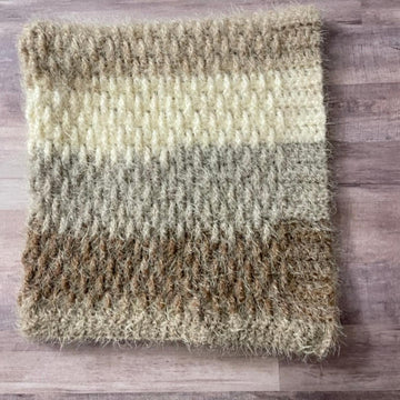 Caffè Latte Hooded Crochet Scarf
