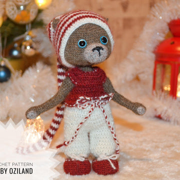 Doll Clothes - Outfit Christmas for teddy, cat